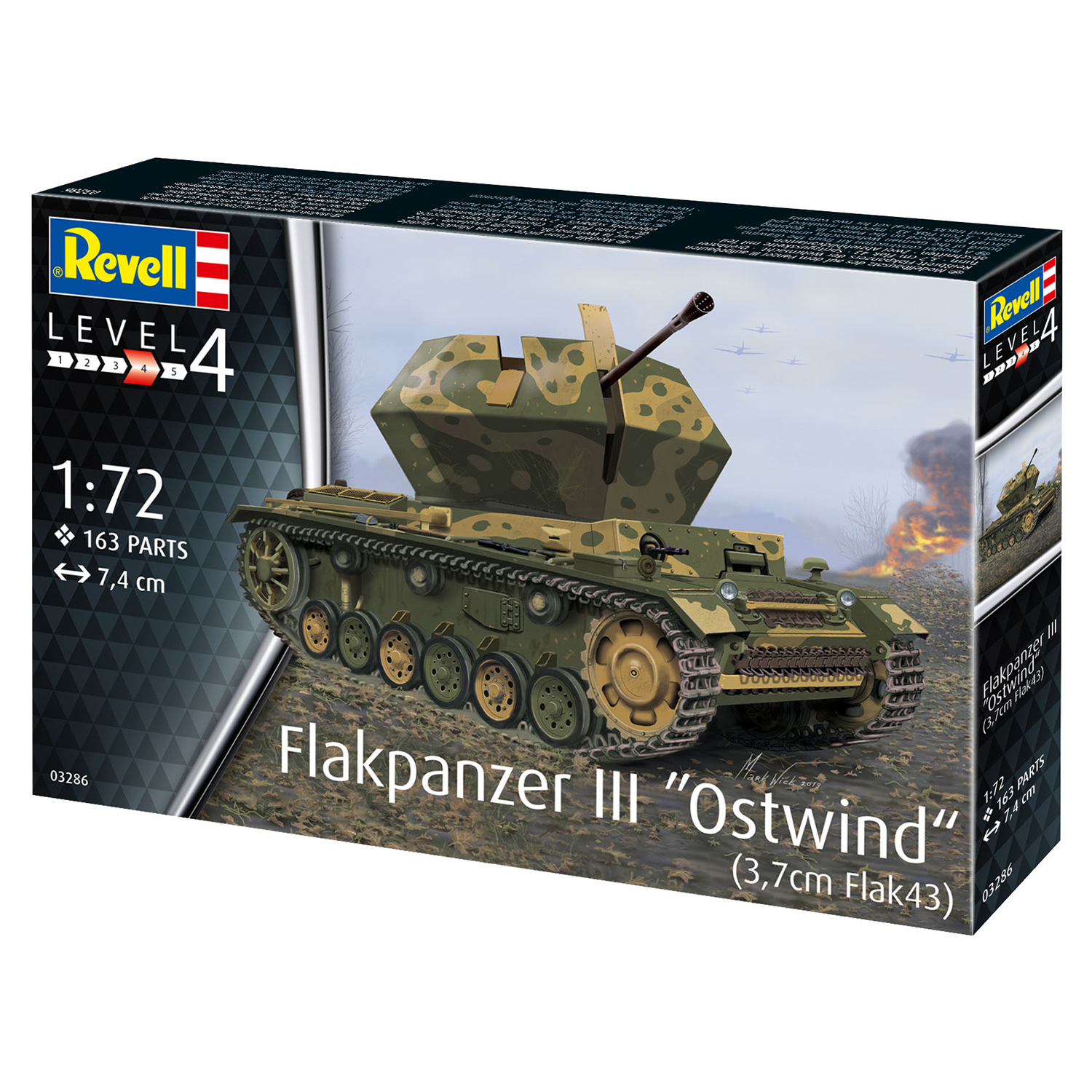 Сборная модель Revell Самоходная артиллерийская установка Flakpanzer III Ostwind 03286 - фото 3