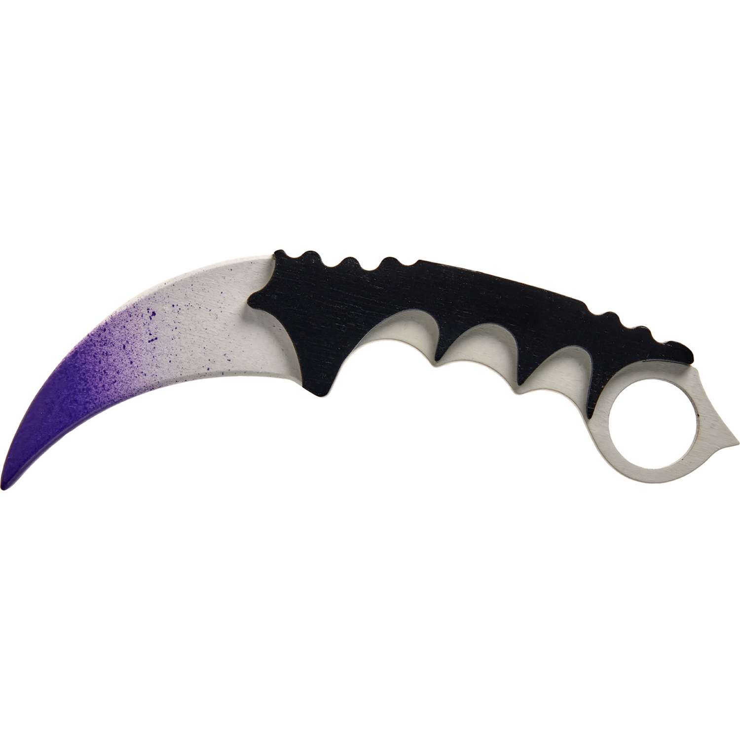 Нож-керамбит MASKME Сверхпрочные Снежный градиент фиолетовый деревянный - фото 2