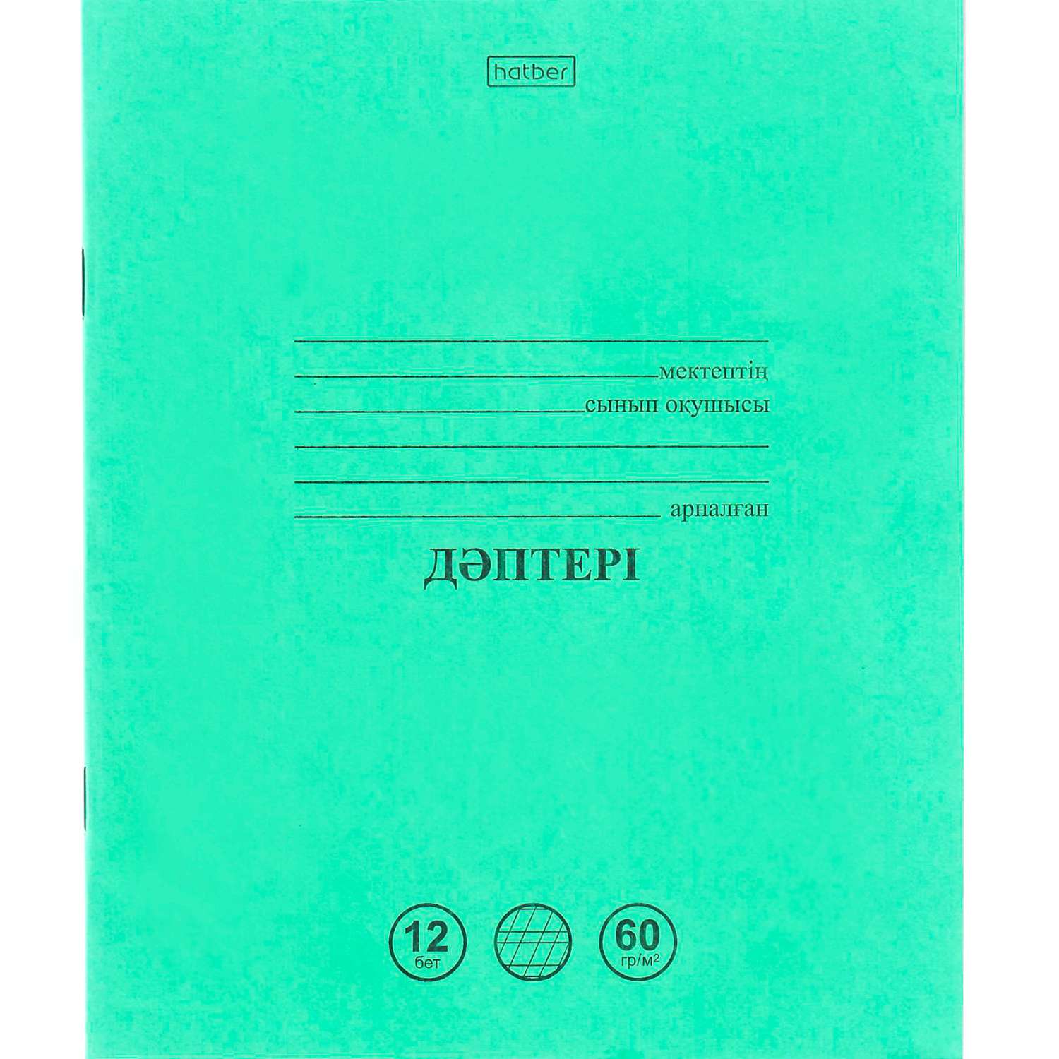 Тетрадь Hatber Казахский язык А5 Узкая косая линия 12л Зеленая 12Т5В5 - фото 1