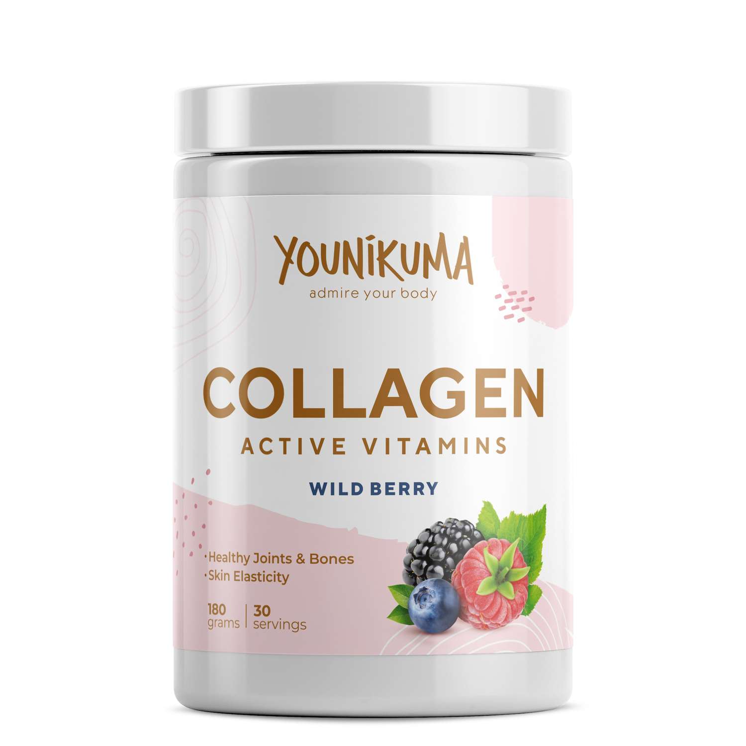 Коллаген + Витамин С YOUNIKUMA порошок со вкусом лесная ягода 180 г - фото 1