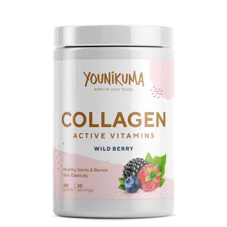 Коллаген + Витамин С YOUNIKUMA порошок со вкусом лесная ягода 180 г