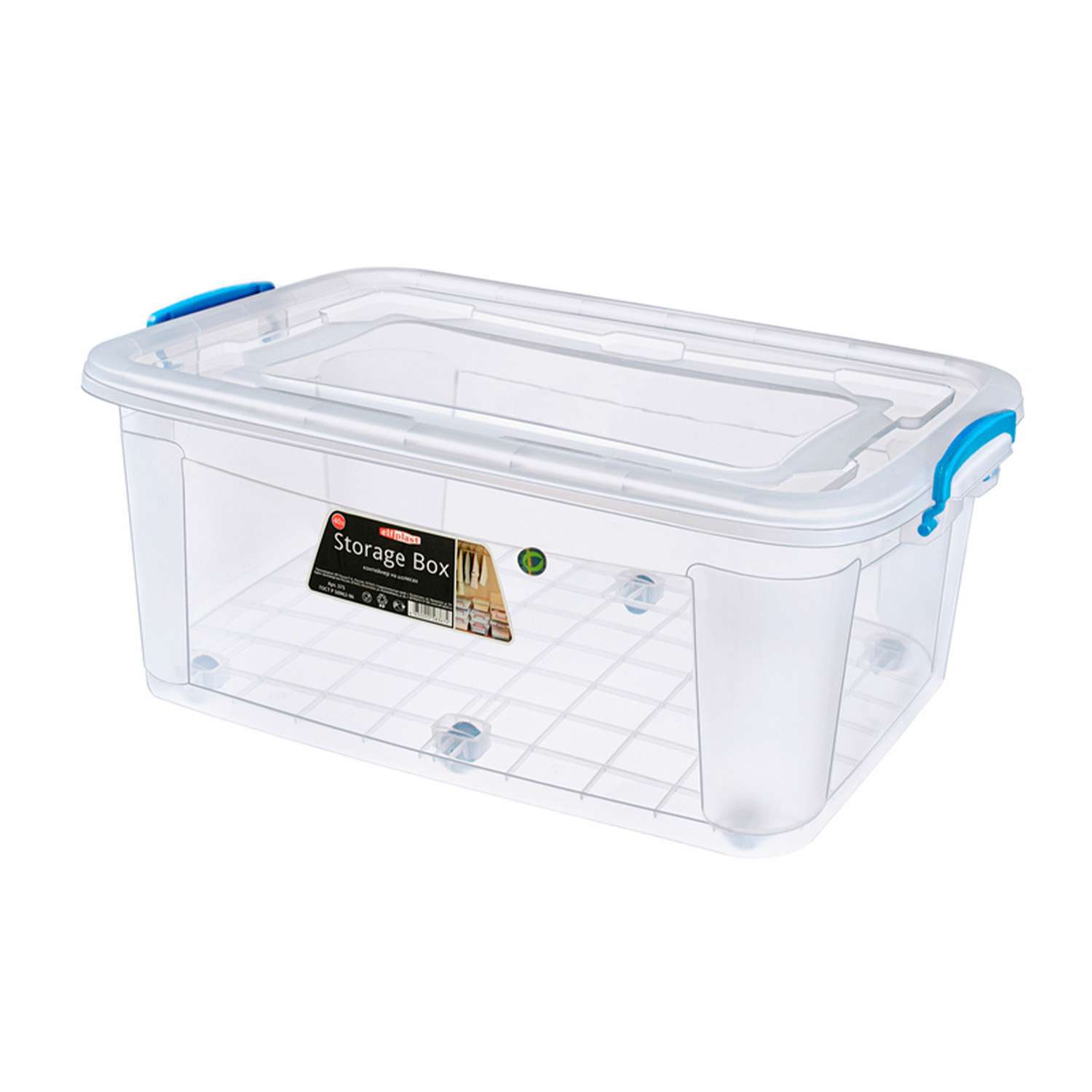 Контейнер elfplast для хранения Storage Box на колесах прозрачный 40 л 64х41.5х25 см - фото 9