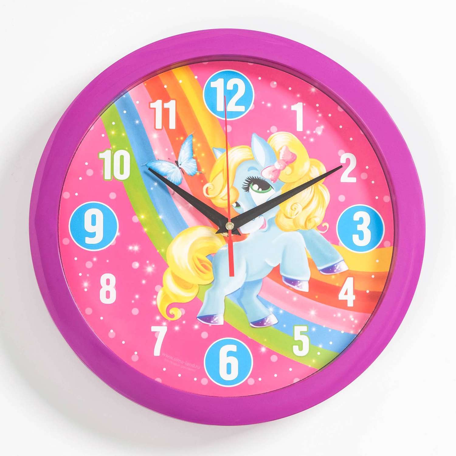 Часы настенные Соломон «Пони» d-28 см фиолетовый - фото 1