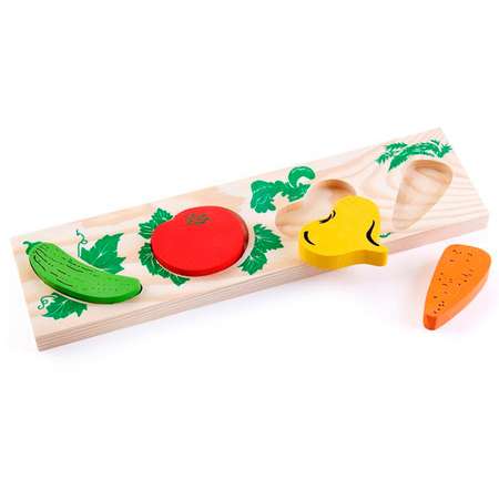 Рамка-вкладыш Томик Овощи 5 деталей 372-2 деревянная развивающая игрушка