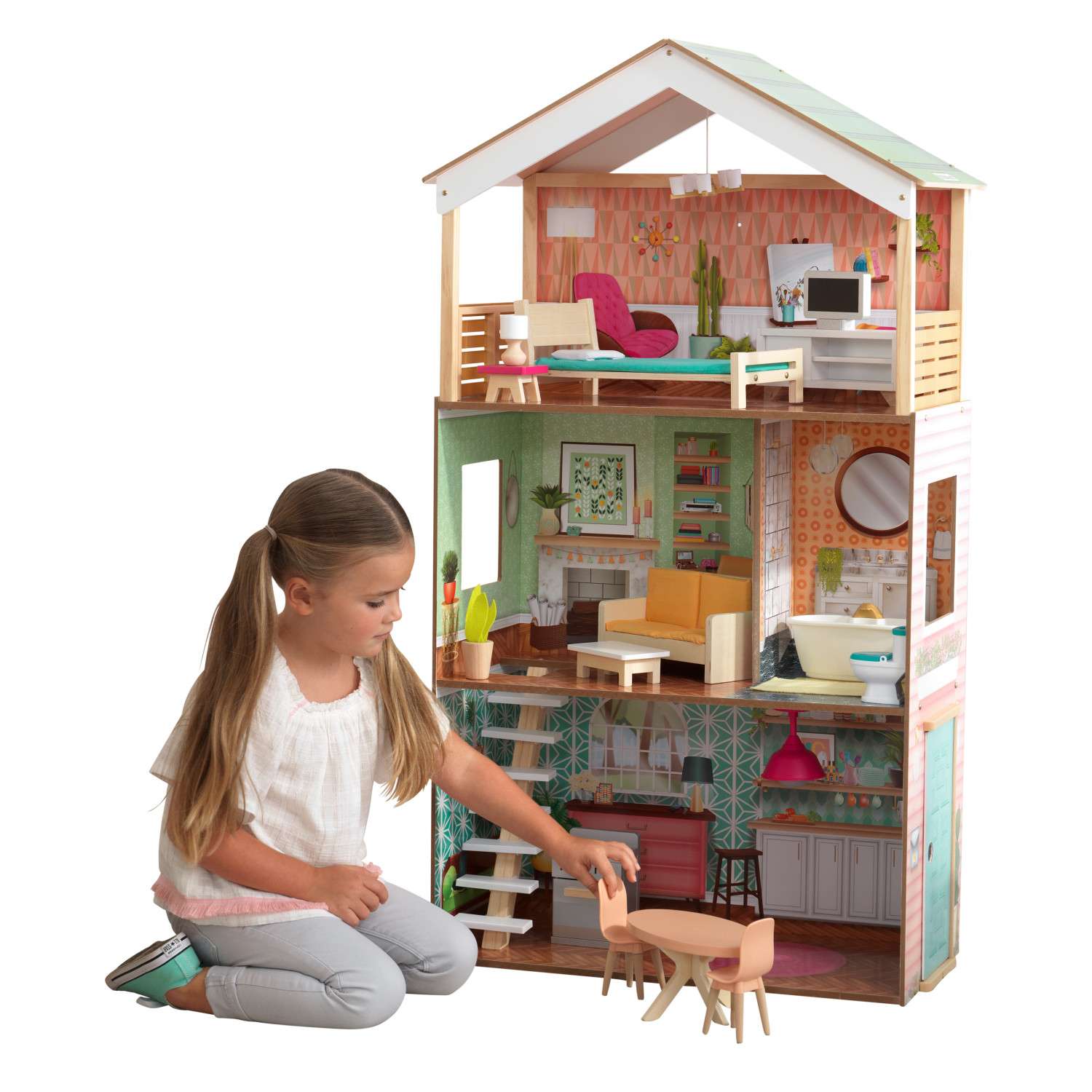 Кукольный домик  KidKraft Дотти с мебелью 17 предметов свет звук 65965_KE 65965_KE - фото 1