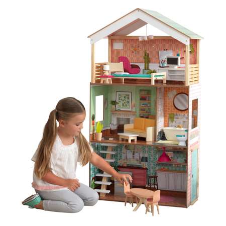 Кукольный домик  KidKraft Дотти с мебелью 17 предметов свет звук 65965_KE