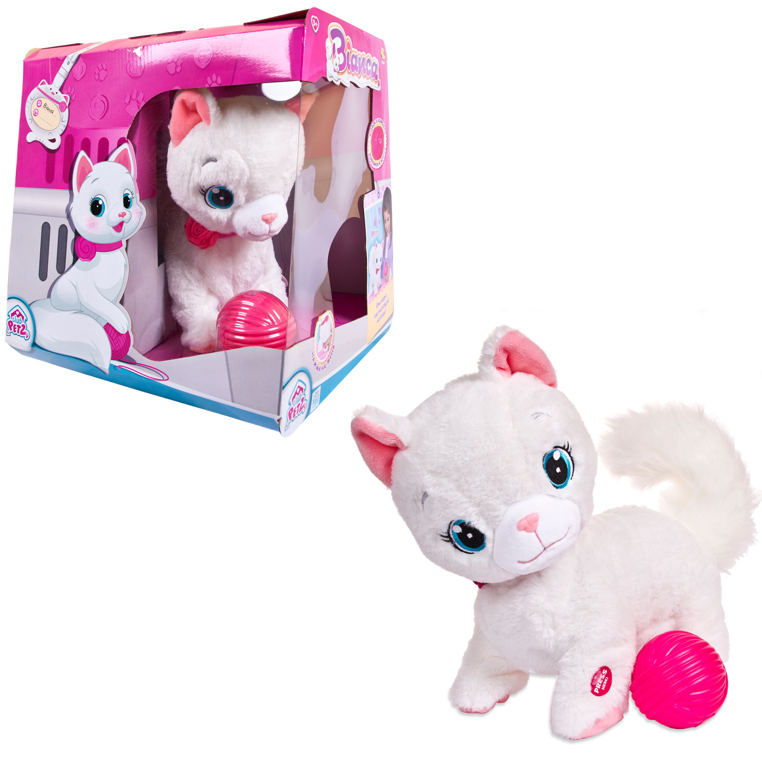 Игрушка интерактивная IMC Toys Кошка Bianca в комплекте с клубком купить по  цене 8272 ₽ в интернет-магазине Детский мир