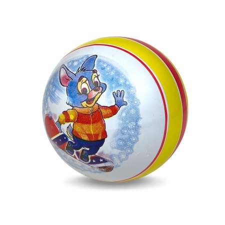 Мяч ЧАПАЕВ Заяц на сноуборде красный 15см 44239