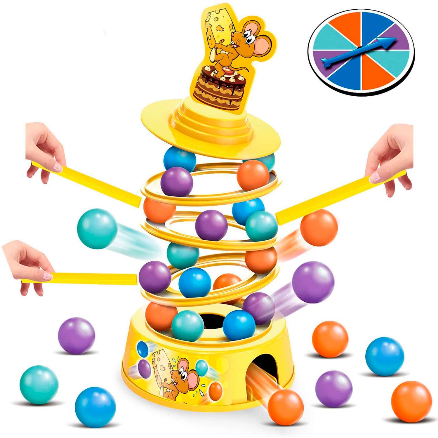 Развивающая Настольная Игра ICOY Toys Балансир пирамидка мышонок не сломай тортик - фото 2