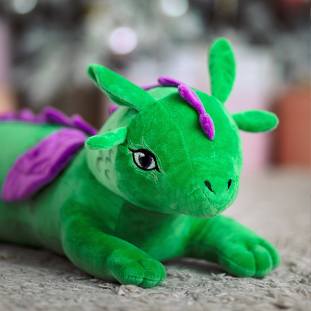 Мягкая игрушка ШАЛАШ Дракон зеленый 60 см