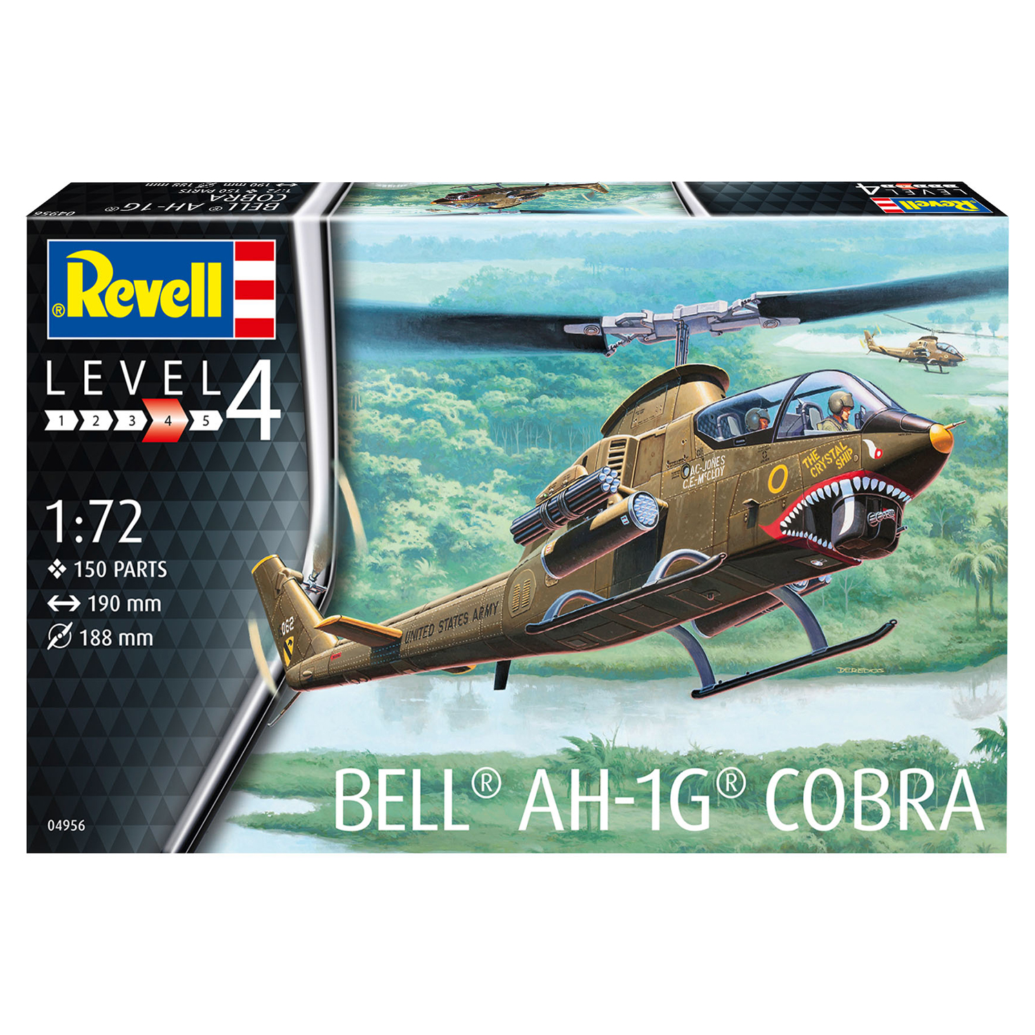 Сборная модель Revell Американский ударный вертолет Bell AH-1G Кобра 04956 - фото 3