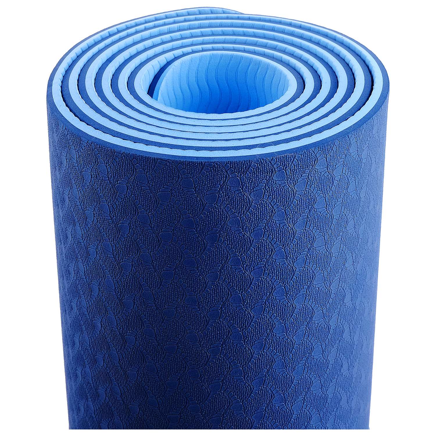 Коврик Sangh Для йоги двухцветный синий голубой - фото 3