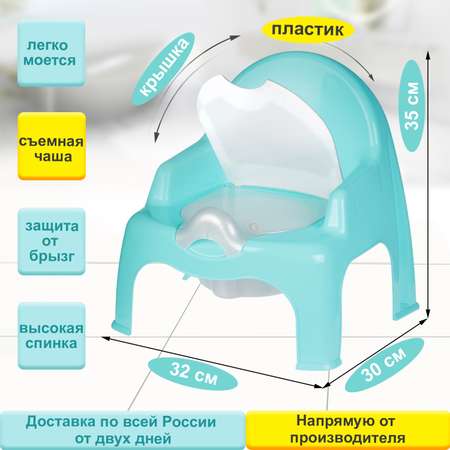 Горшок детский elfplast стульчик бирюзовый