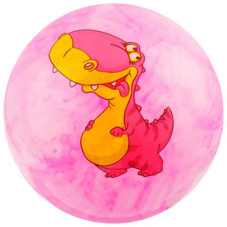 Мяч Zabiaka детский «Динозаврики». d=25 см. 60 г. цвет розовый