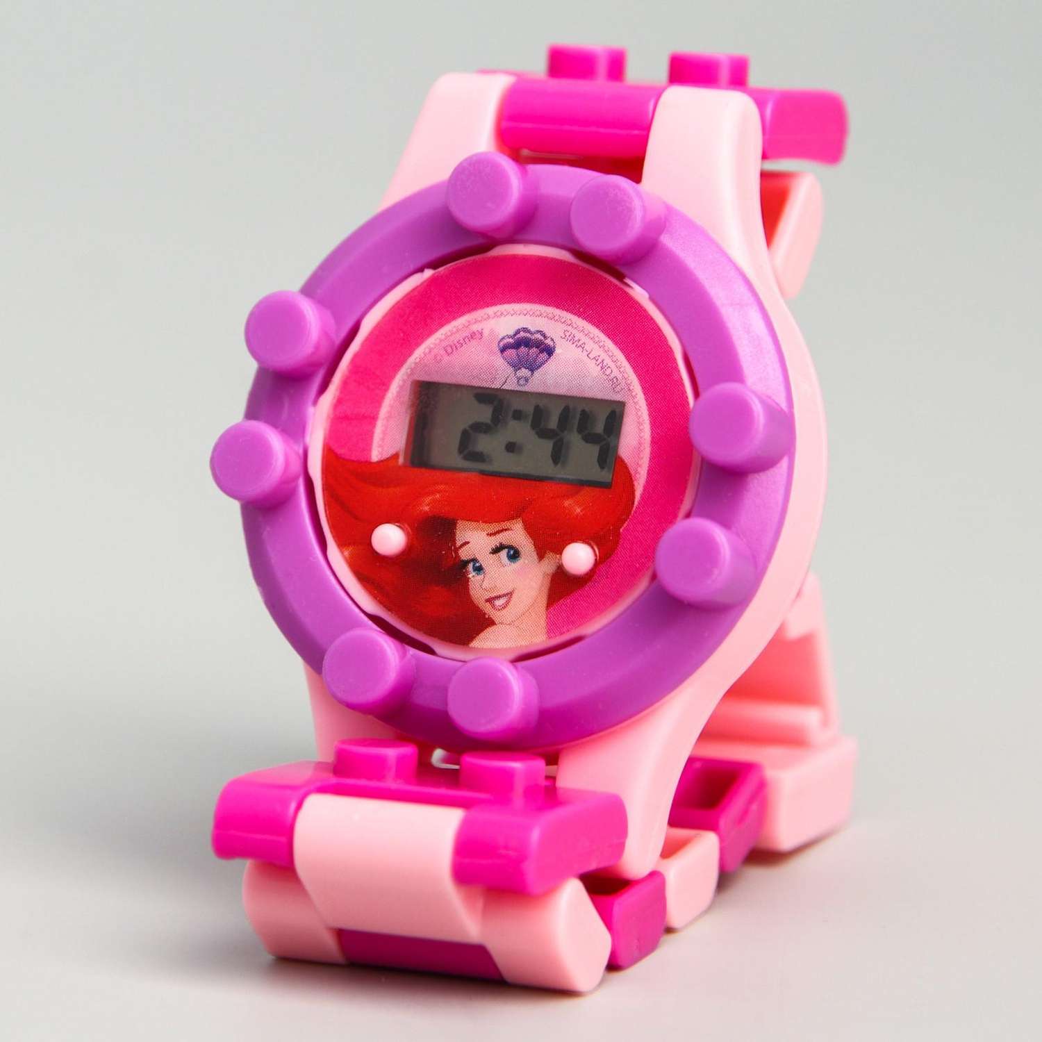 Часы наручные электронные Disney Русалочка Принцессы с ремешком конструктором - фото 1