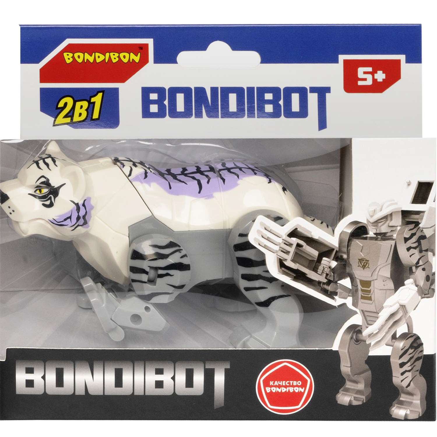 Трансформер Bondibon Bondibot Робот-Белый тигр 2в1 ВВ5675 - фото 12