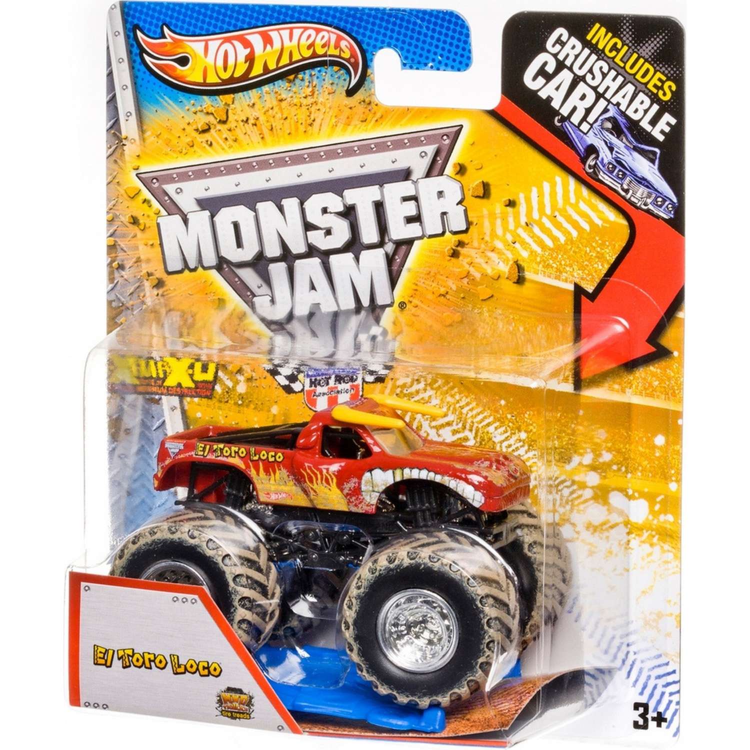 Машина Hot Wheels Monster Jam 1:64 Эль Торо Локо T1001 21572 - фото 2