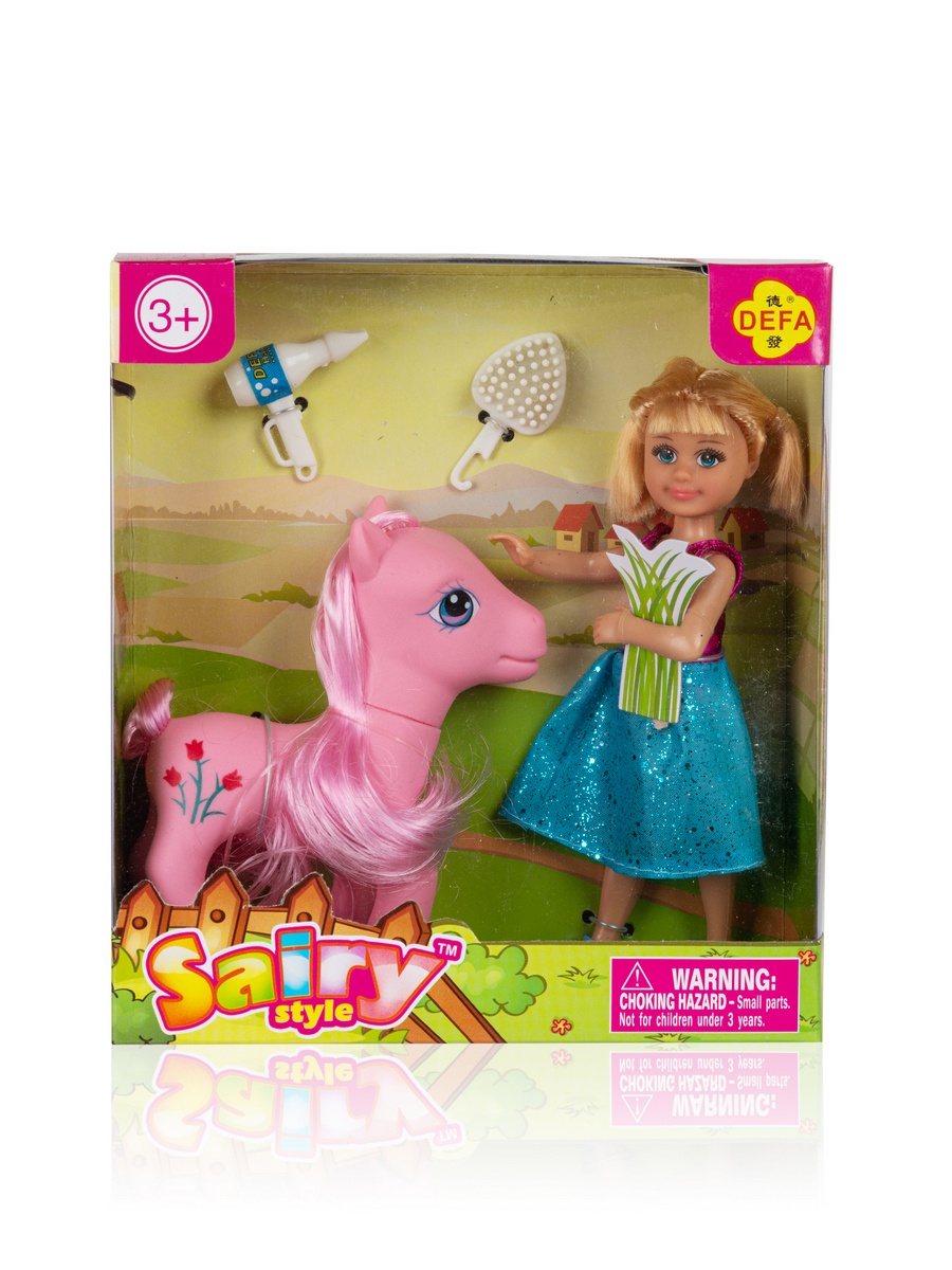 Кукла Defa Lucy Уход за лошадкой 15 см розовый 8303 //розовый - фото 3