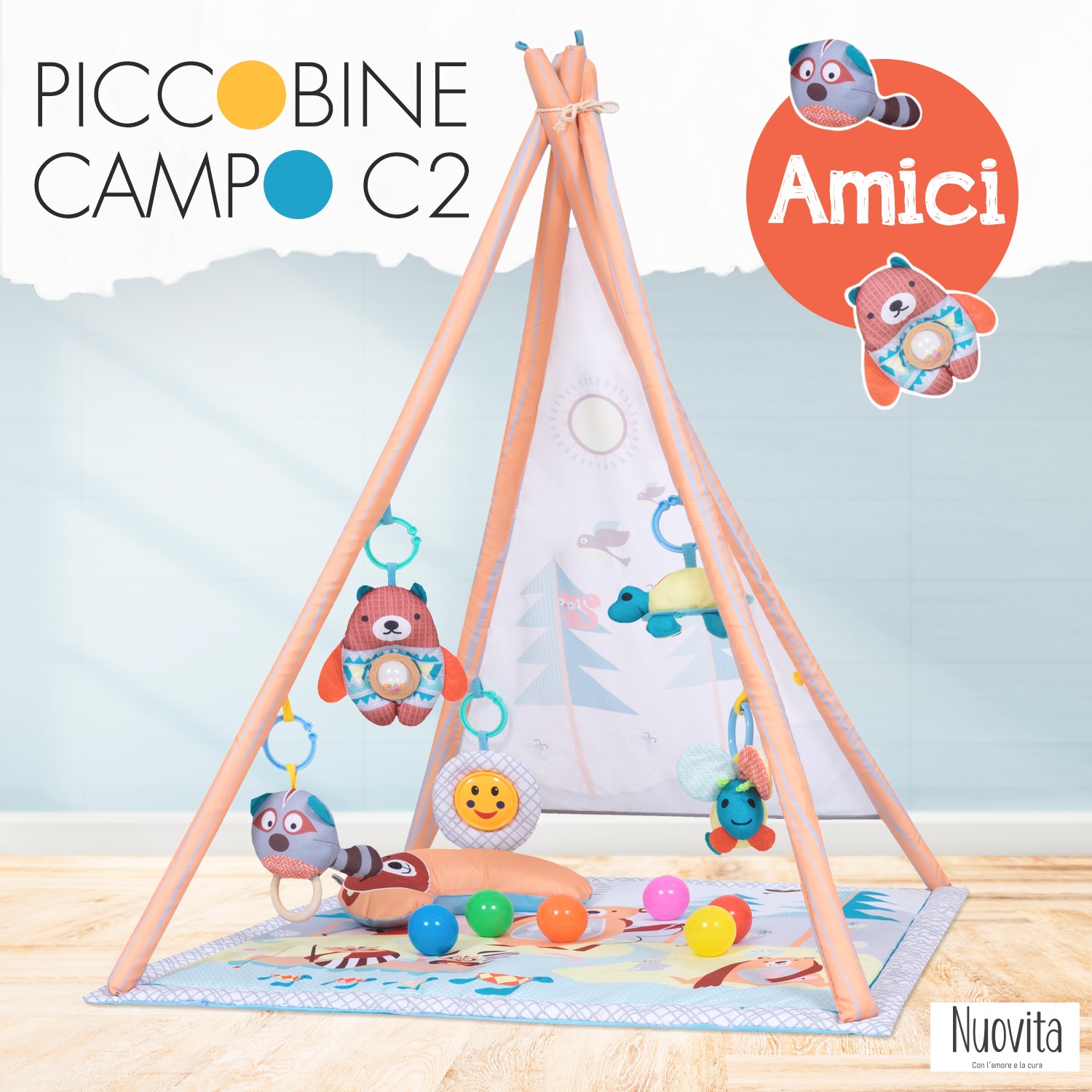 Игровой коврик Nuovita Piccobine Сampo C2 Друзья - фото 2