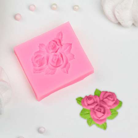 Молд силиконовый Арт Узор для работы с полимерной глиной свечей мылом смолой гипсом Букет роз