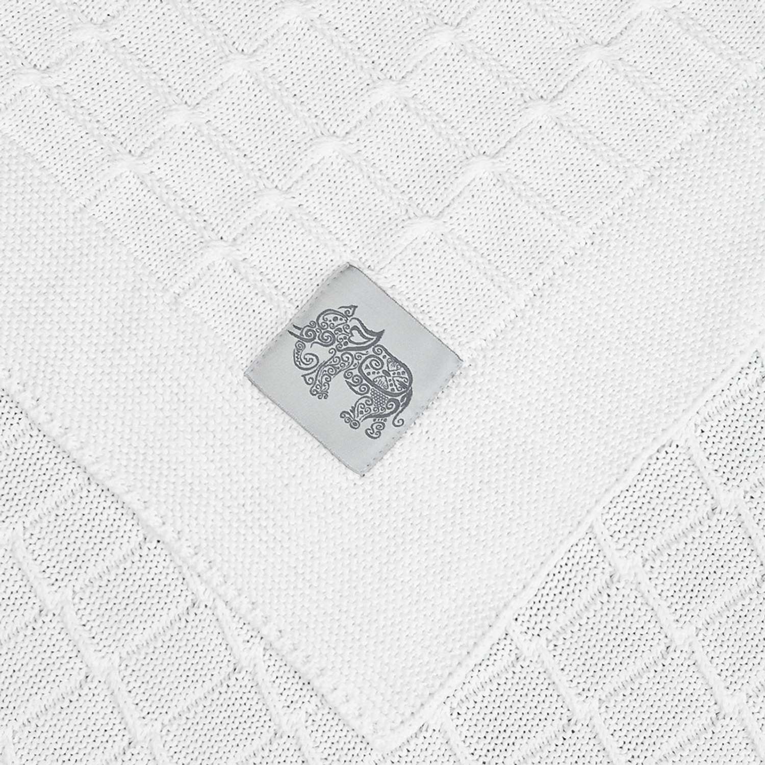 Плед-покрывало детский вязаный WARM WHIFF D-52 белый на выписку в коляску в кроватку на лето 90x110 - фото 2