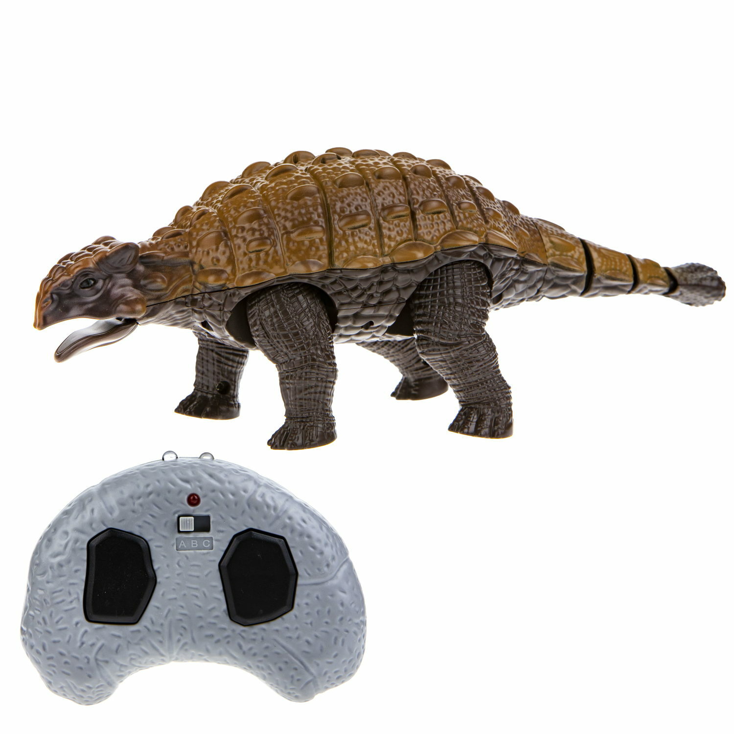 Интерактивная игрушка Robo Life Анкилозавр с пультом ДУ со звуковыми световыми и эффектами движения - фото 2