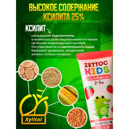 Зубная паста Nippon Zettoc KIDS 2-5 лет Клубника 70 гр