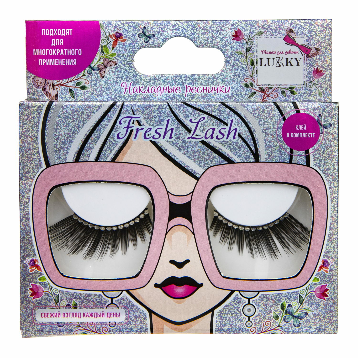 Накладные Ресницы Lukky Fresh Lash со стразами Бриллиантовые стрелки - фото 1