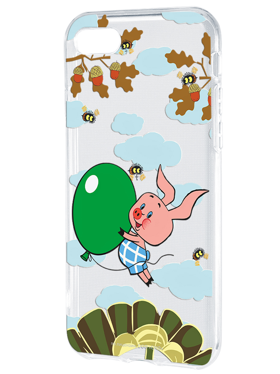 Силиконовый чехол Mcover для смартфона Apple iPhone 7 8 SE Союзмультфильм Пятачок с шариком - фото 1