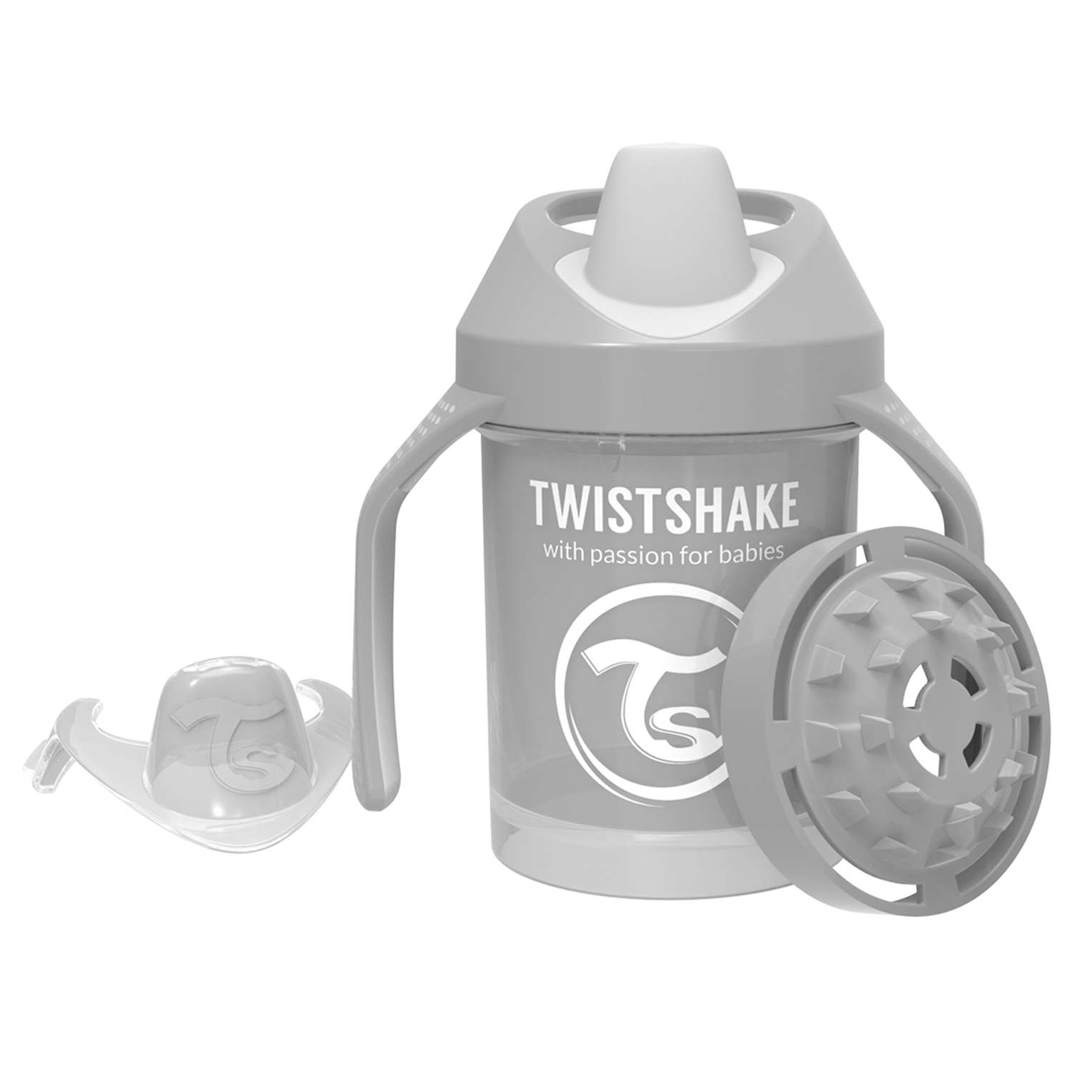 Поильник-непроливайка Twistshake Пастельный серый 230 мл 4 мес+ - фото 1