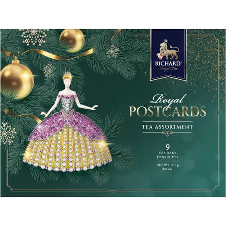 Чайное ассорти Richard Royal Postcards tea assortment к новому году балерина 9 пакетиков