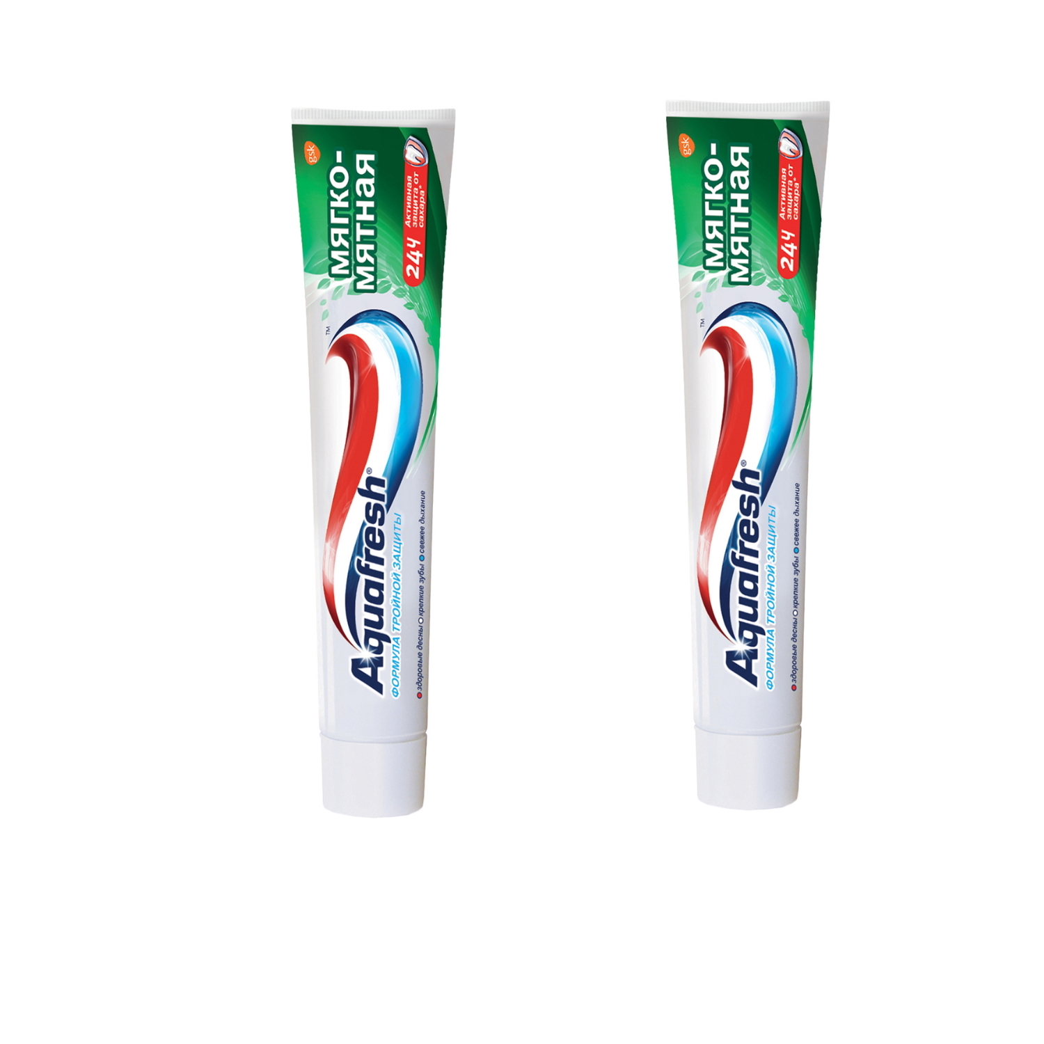 Зубная паста Aquafresh мягко-мятная 3+ 125 мл 2 штуки - фото 1