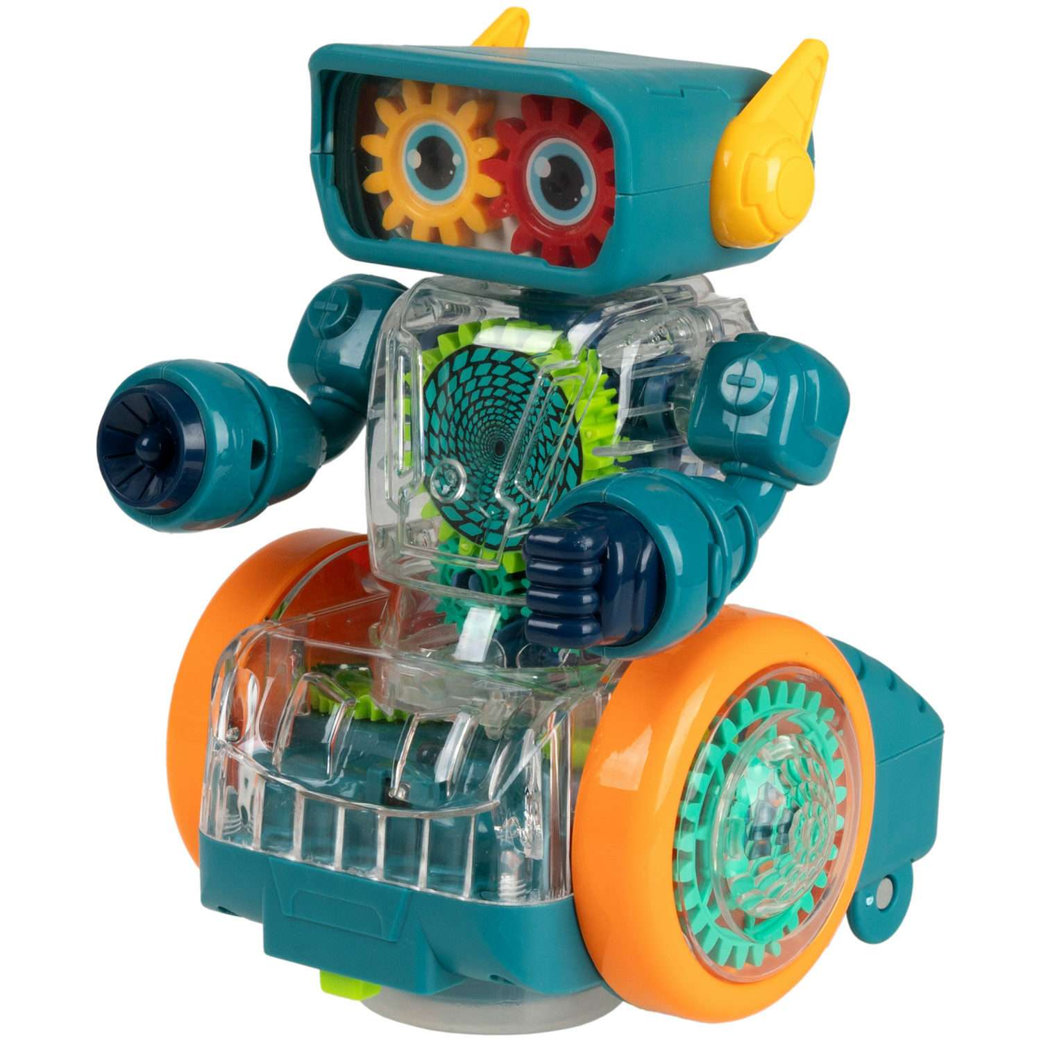 Интерактивная игрушка 1TOY Робот прозрачный с световыми и звуковыми эффектиами - фото 1