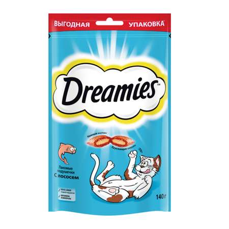 Лакомство для кошек Dreamies 140г с лососем