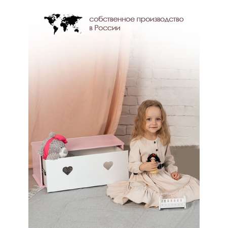 Комод для кукольного домика Pema kids розово-белый Материал МДФ