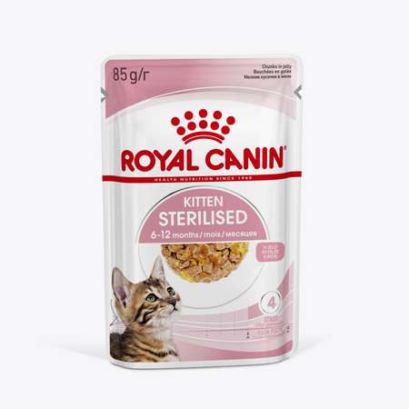 Корм для котят Royal Canin 85г Kitten Sterilised желе для стерилизованных котят пауч