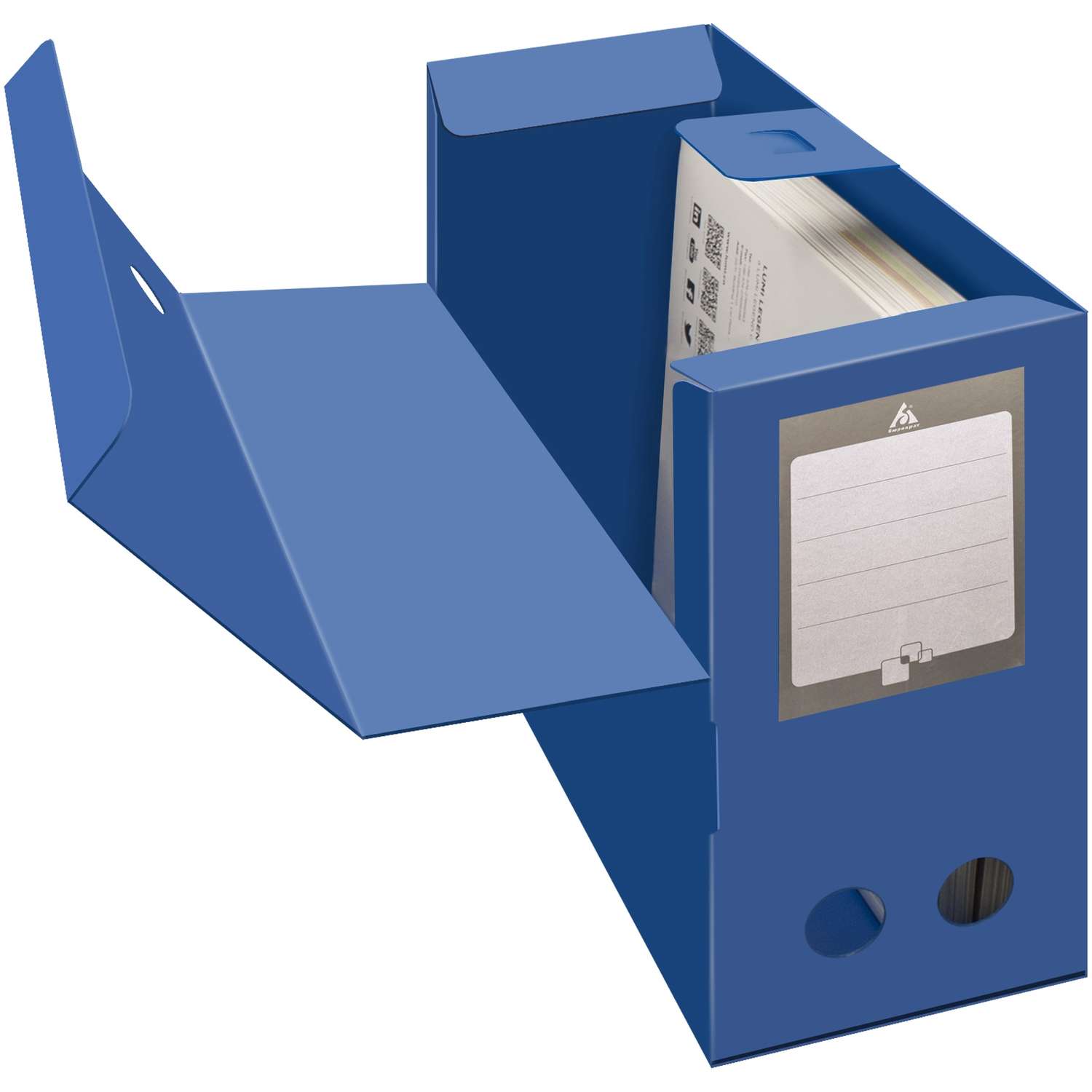 Короб архивный Бюрократ пластик 100мм 330х245 синий - фото 2