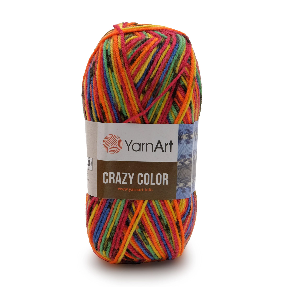 Пряжа YarnArt Crazy color мягкая с небольшим ворсом 100 г 260 м 148 секционный 5 мотков - фото 6