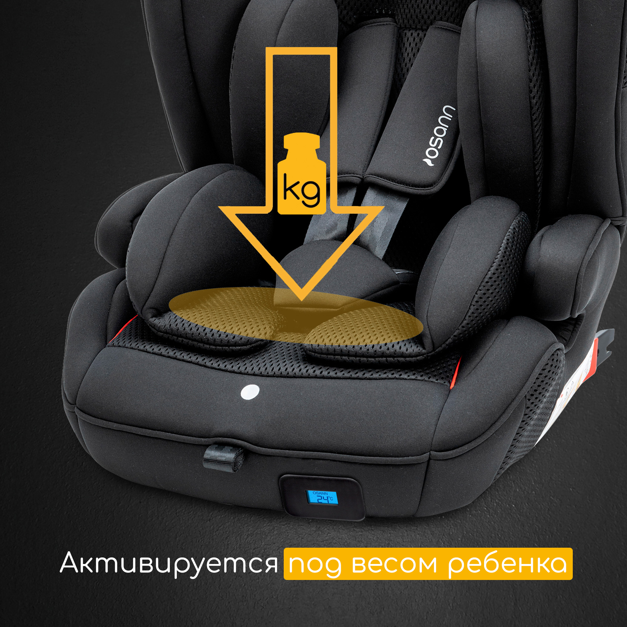 Автокресло детское Osann flux isofix Klima All Black климат-контроль - фото 6