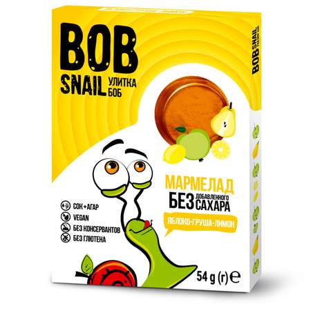 Мармелад фруктовый Bob Snail без сахара яблоко-груша-лимон 54г
