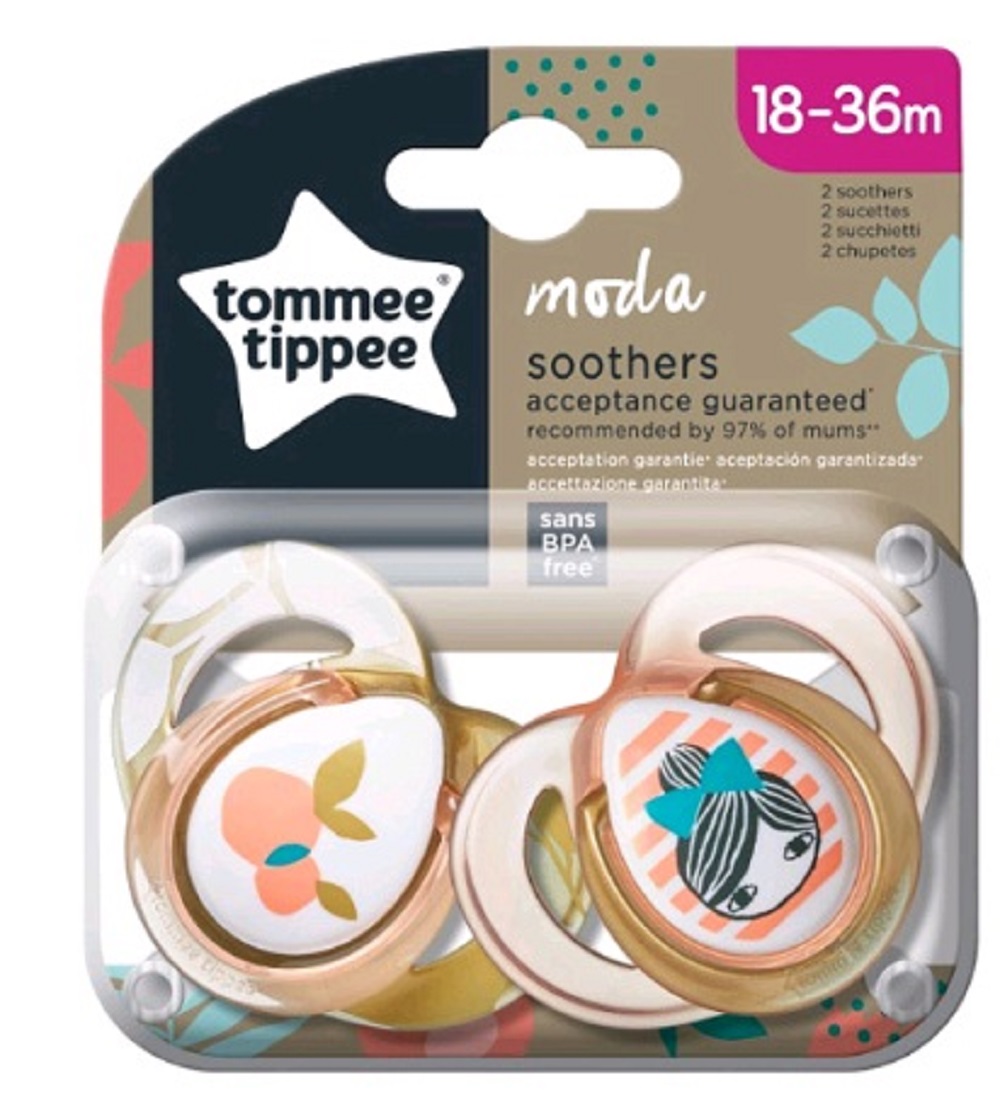 Пустышка Tommee tippee силиконовая Moda 18-36 мес. 2 шт. - фото 1