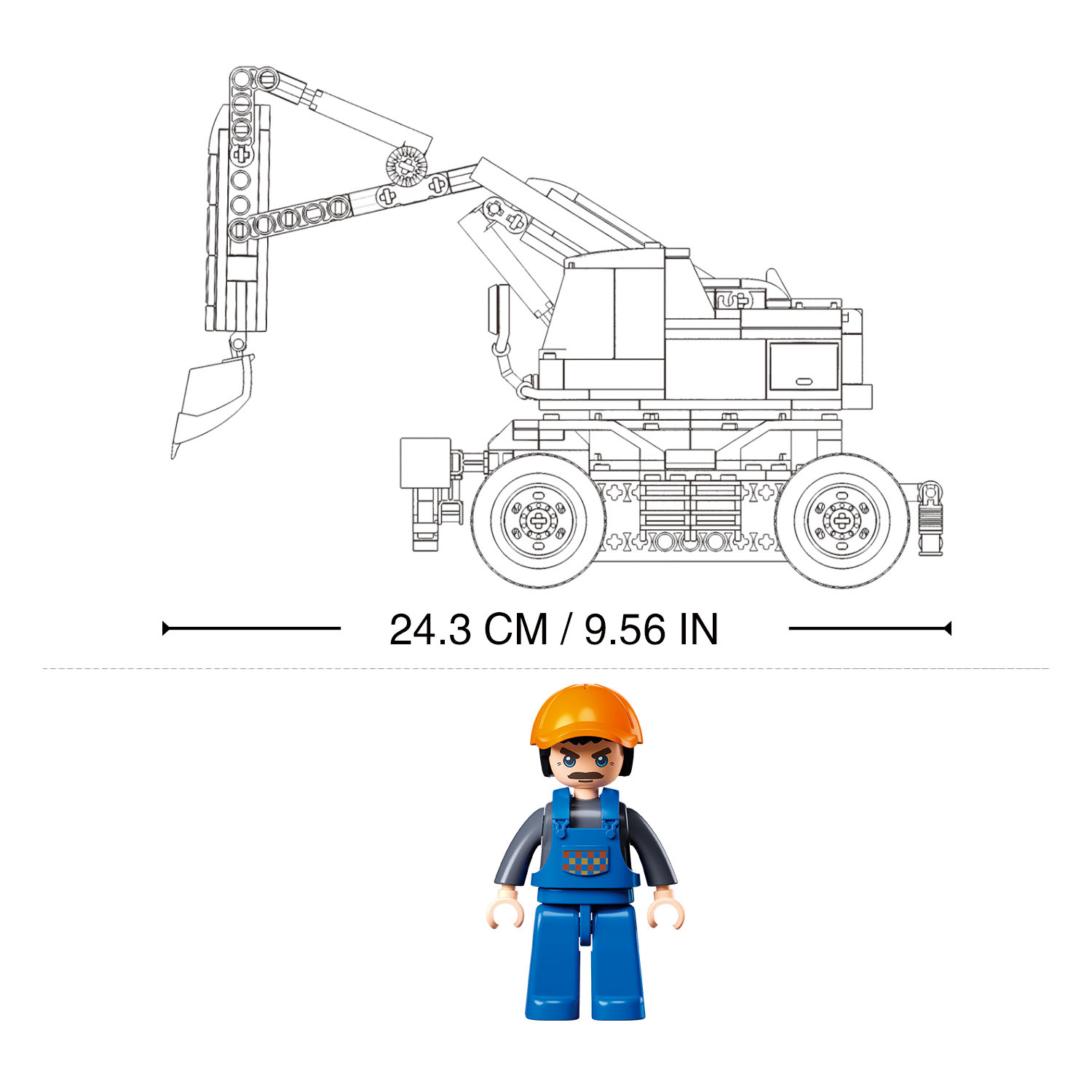 Конструктор Sluban Экскаватор 353детали Желтый M38-B1155 - фото 3