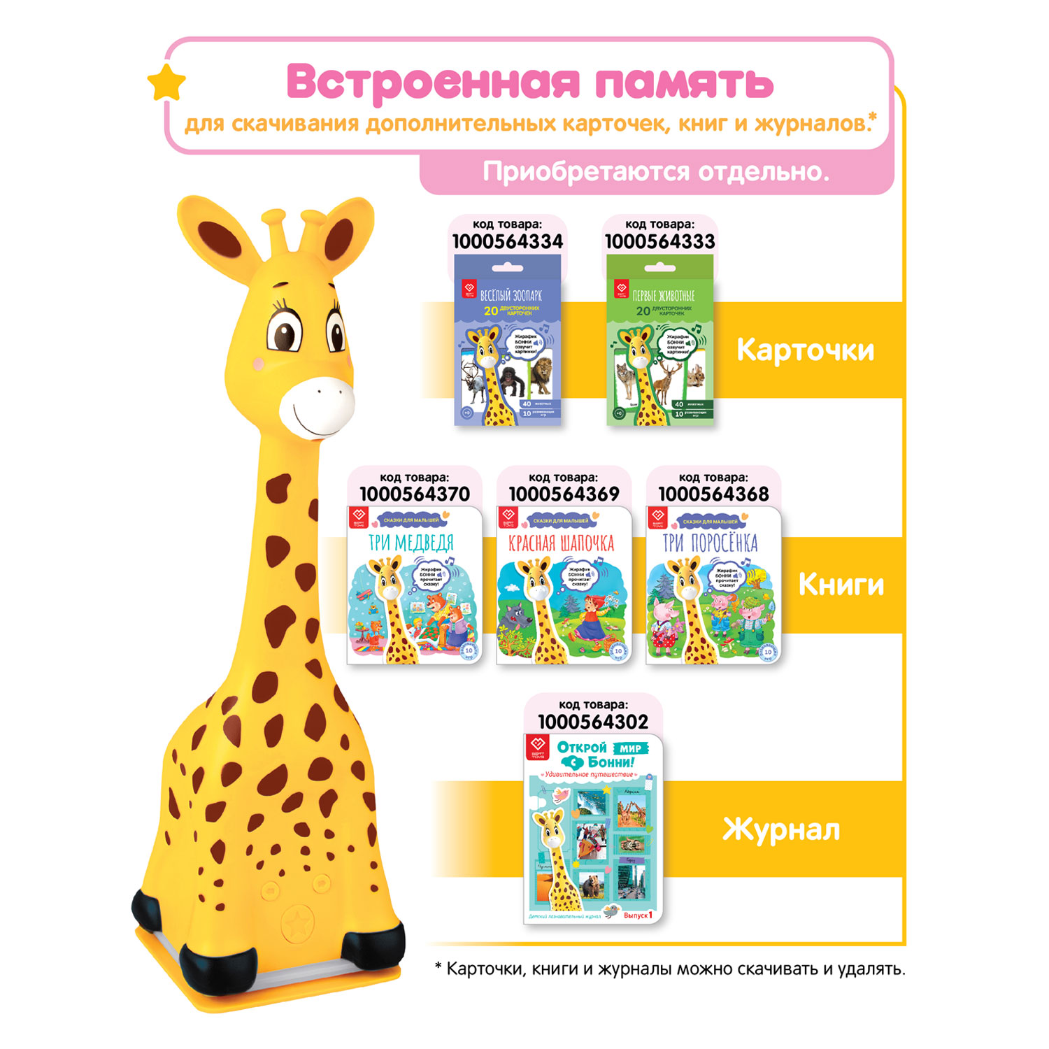 Интерактивная игрушка BertToys Жирафик Бонни - фото 4