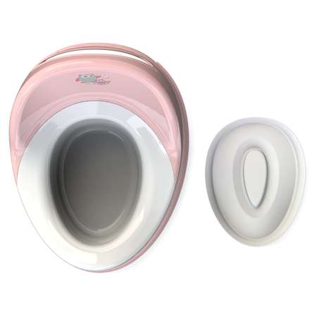 Горшок туалетный KidWick Гранд с крышкой Розовый-Белый