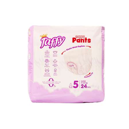 Подгузники-трусики Taffy Premium Care happy Pants 5 Junior 11-25 кг 24 шт