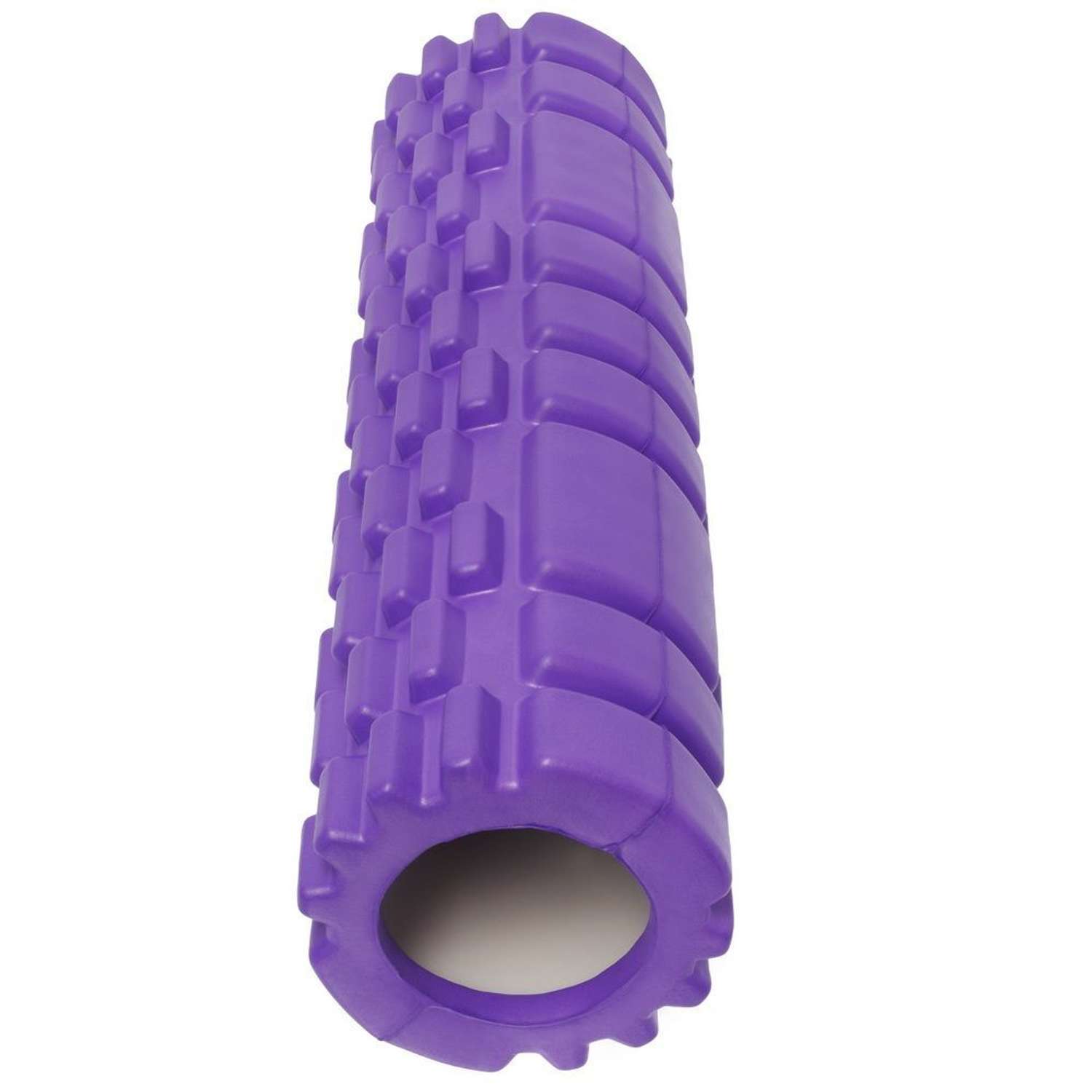 Ролик массажный STRONG BODY спортивный для фитнеса МФР йоги и пилатес 30 см х 8 см фиолетовый - фото 4