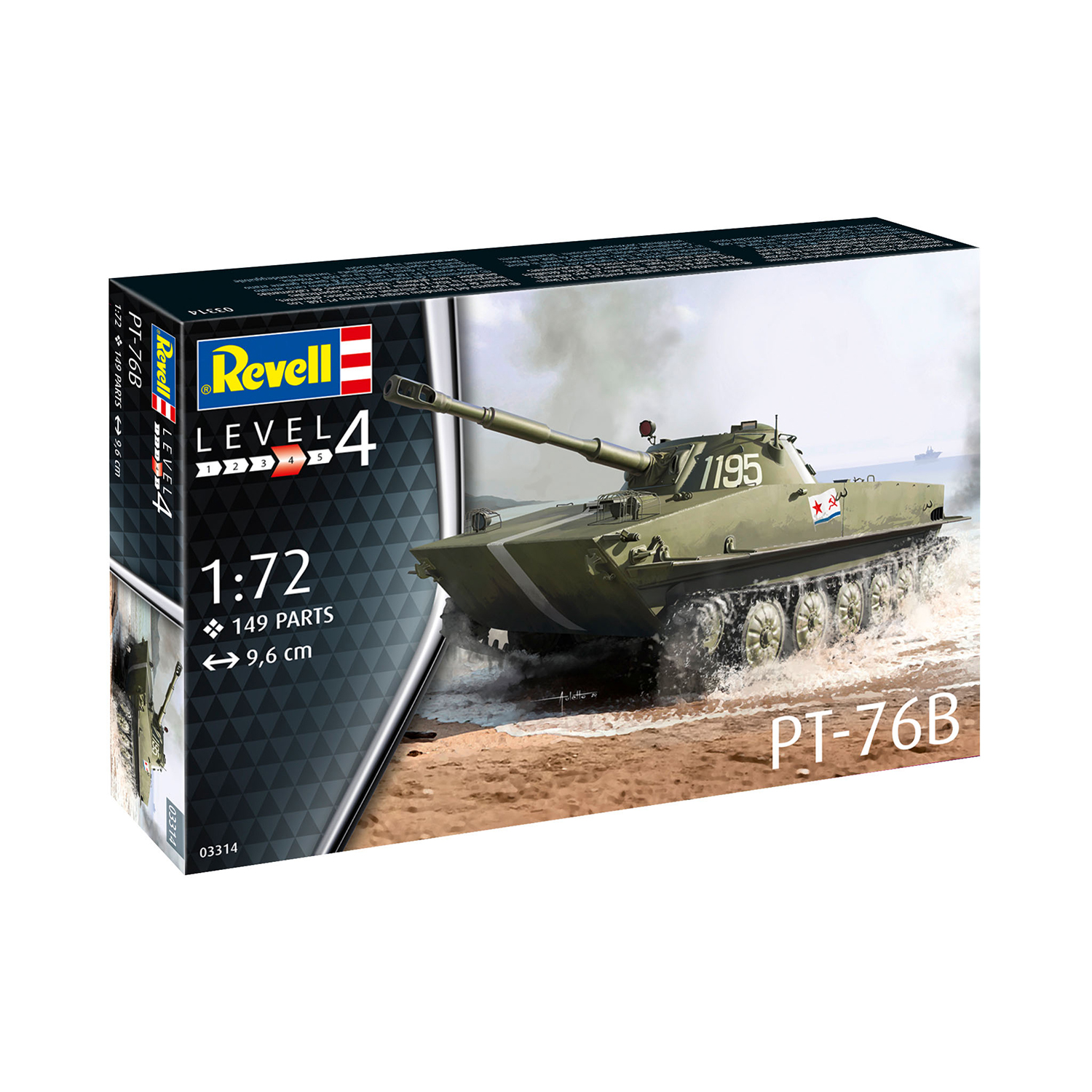 Сборная модель Revell Советский лёгкий плавающий танк ПТ-76B 03314 - фото 6