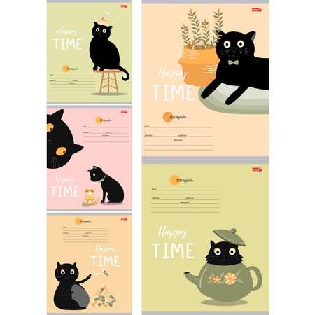Тетрадь 24 л классика Profit Счастливый чёрный кот линия комплект 10 штук