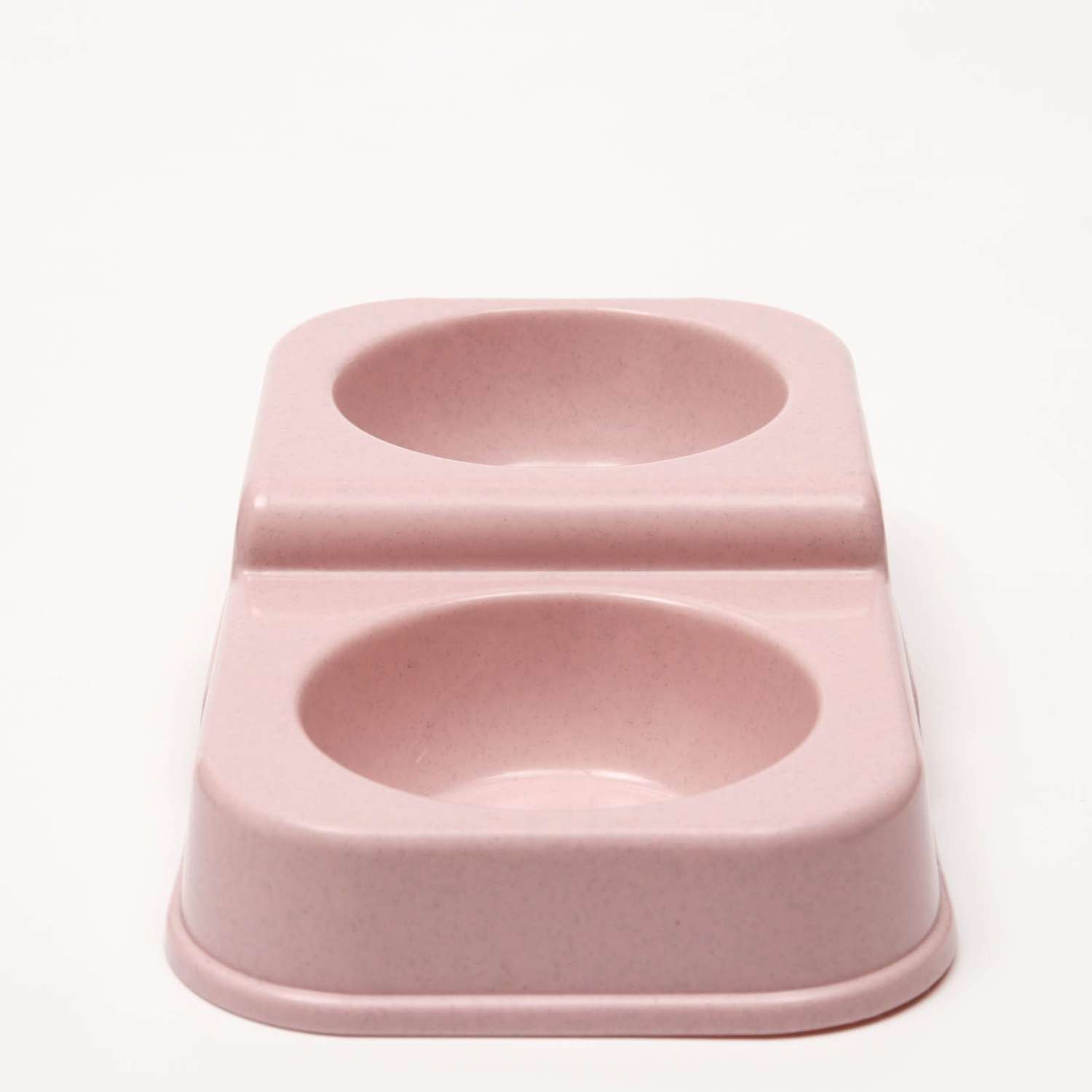 Миска Пижон пластиковая двойная на разноуровневом основании 35х20х7см розовая 400 мл - фото 4