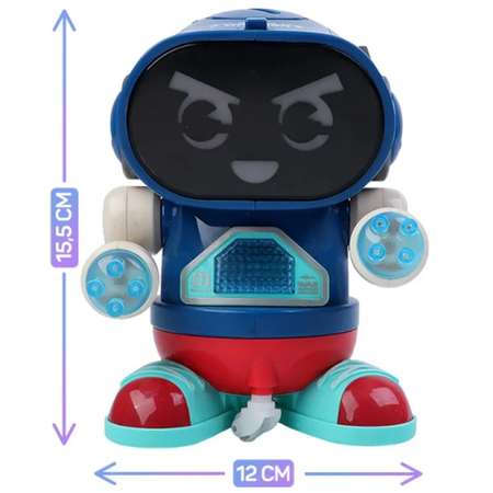 Робот на батарейках CyberCode Поёт и танцует. Световые эффекты. Синий 15 см.
